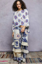 POL Floral Sweater Ivory Blue Round Neck Rolling Edge Knit Top fe50bba6-b5fb-4a8a-a67d-37d05958a1ef-Max-Origin Trendsi