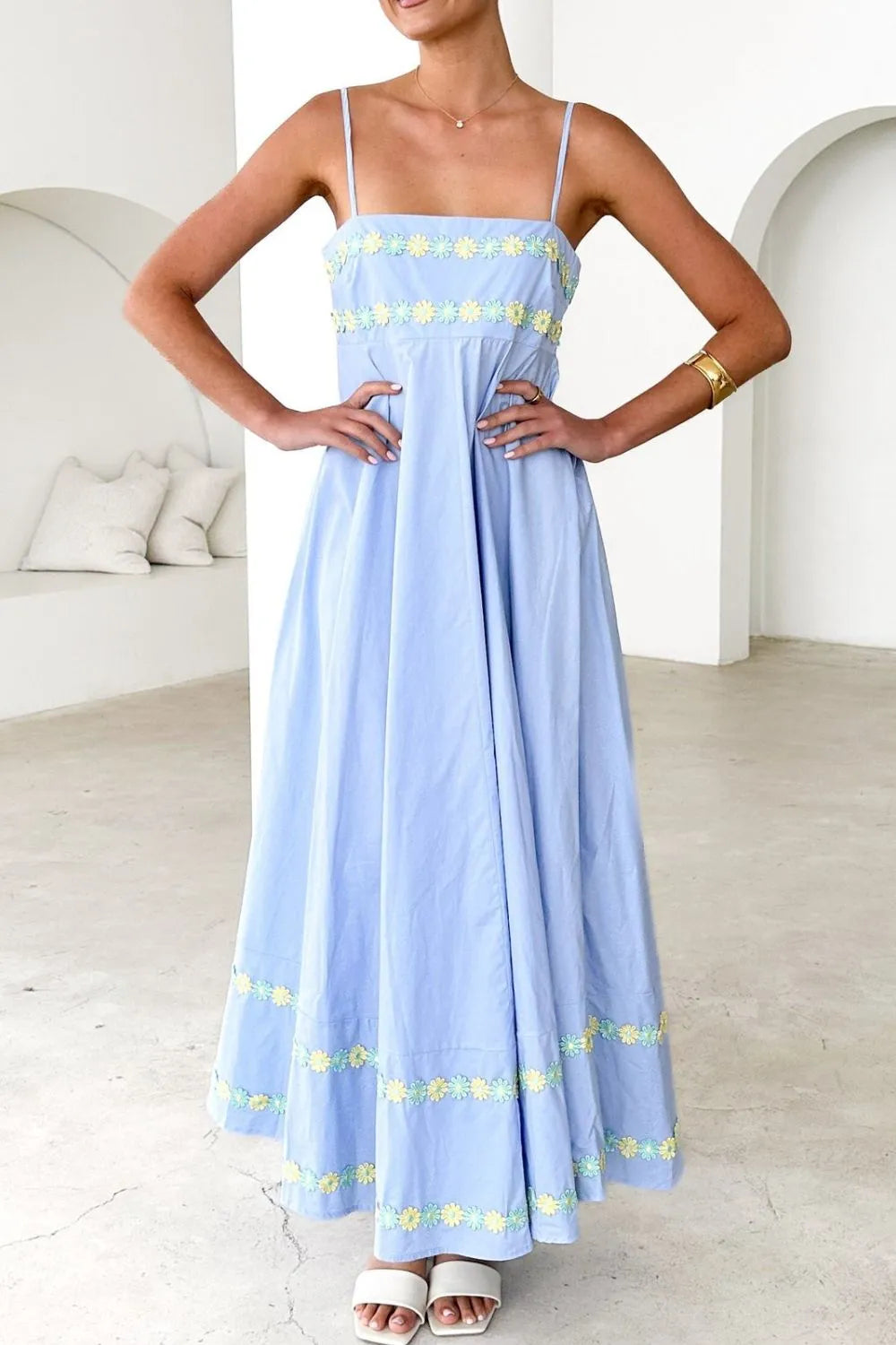 Maxi Dress Floral Embroidered Spaghetti Strap Ruffled A-Line Party Light Blue fe516707-1474-4abe-8f79-e189e612ea2f-Max-Origin Trendsi