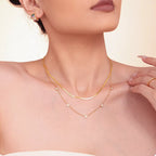 18K Gold-Plated Women's Necklace with Zircon Accents 2-Piece Jewelry Gold One Size fe5796cd-7a7d-4d41-9092-28aa157d09a6-Max-Origin Trendsi