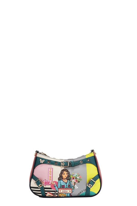 Nicole Lee USA Crossbody Bag Small Crescent Shaped Eco-leather Printed fea1e966-5e38-405b-aceb-879990bead77-Max Trendsi