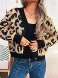 Women's Cardigan Leopard Fuzzy Button Up Long Sleeve Khaki One Size feb4bf44ef8f4a3caae5ea5f8fa3b169-Max-Origin Trendsi