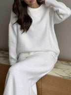 Women Sweater Set and Midi Skirt Knit 2 Pcs Soft Acrylic Long Sleeve Outfit Set feb975fb-927d-43da-84b3-605c91783968-Max Trendsi