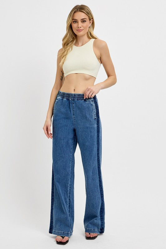 RISEN USA Full Size Women Jeans Elastic Waist Wide Leg Plus Size Denim Pants febecd46-fc12-4b00-8cc8-51be8963c5f3-Max Trendsi