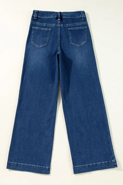 Women's Jeans Medium Washed Wide Leg Front Pockets Denim Pants S-2XL fed7adbc-c383-47dd-84ca-7025942cc87e-Min Trendsi