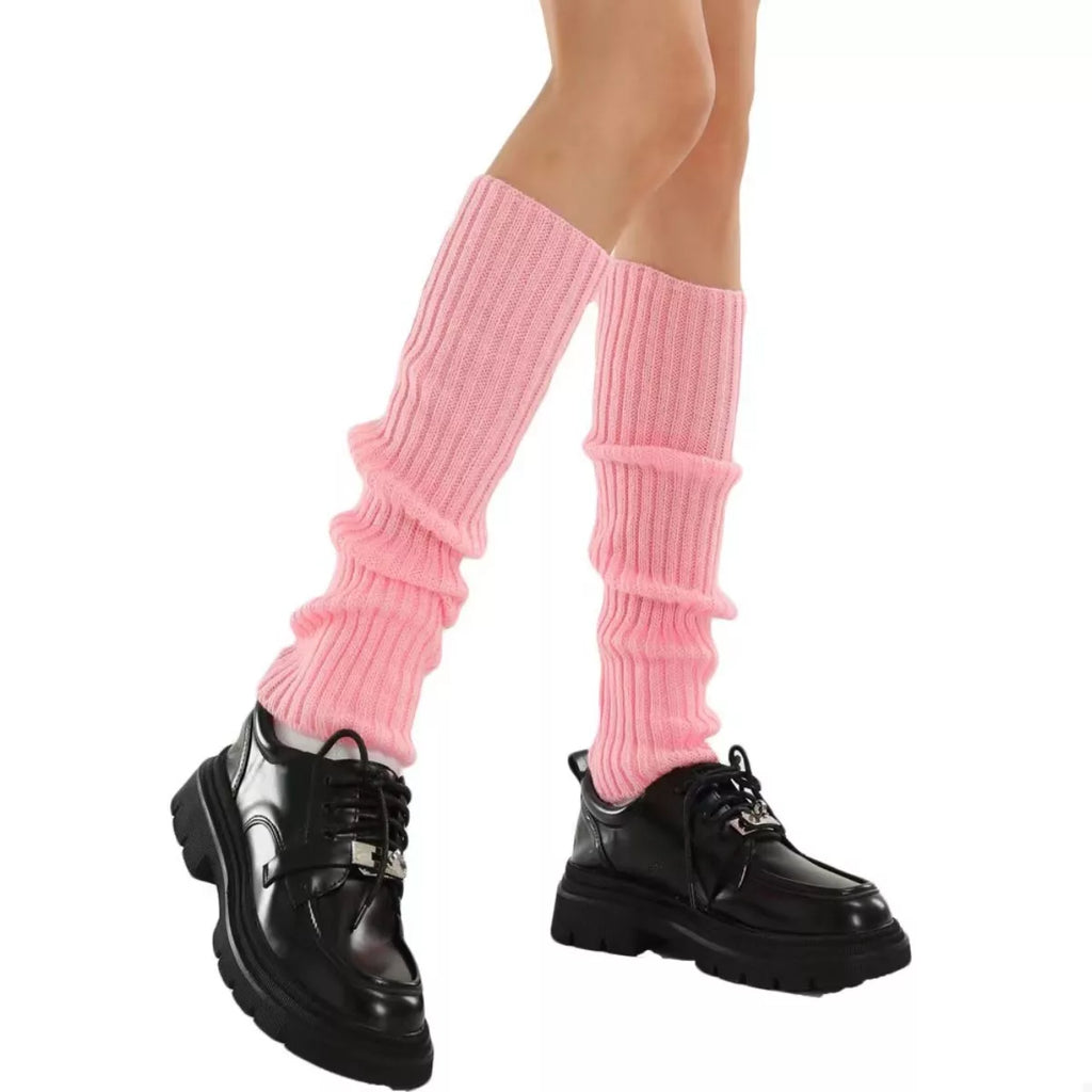 Women's Leg Warmers Ribbed Knit Solid Soft Acrylic Accessories Pink One Size fedb350c-4cd6-4594-b691-b8081df77b23-Max-Origin Trendsi