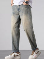 Men's Jeans Straight Leg Blue Gary Wash Denim Pants fefe36b9-2f84-44aa-9c46-81a48806f44f-Max-Origin Trendsi