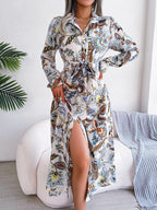 Midi Dress Floral Tied Printed Long Sleeve Shirt Dresses ff0fa00e-cb02-498e-804f-446f02ff5cf2-Max Trendsi