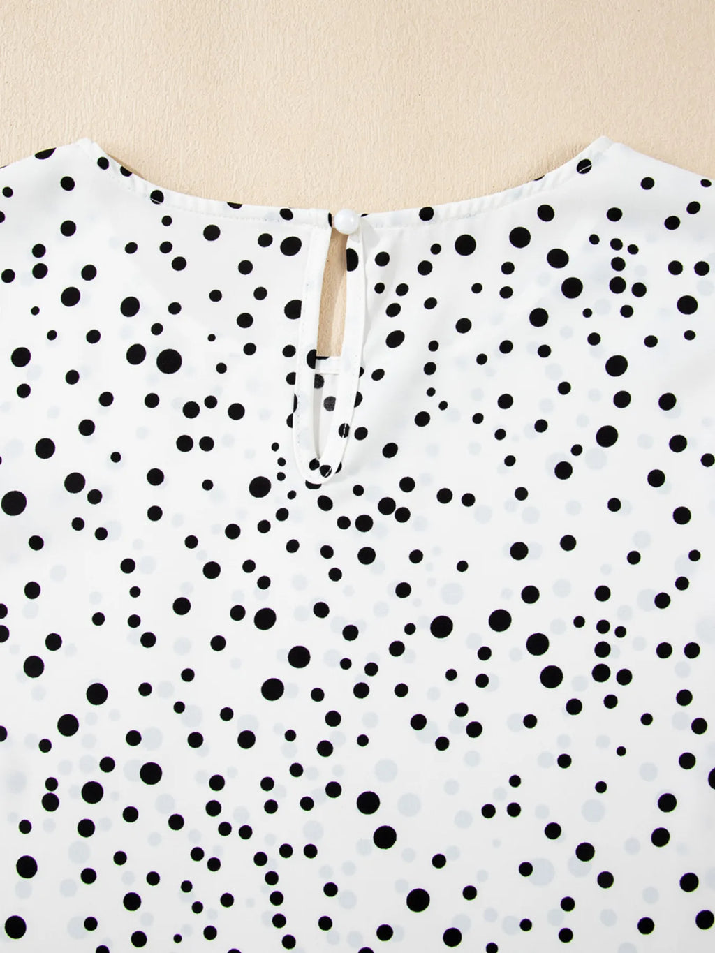 Women's Blouse Polka Dot White Layered Ruffled Short Sleeve Top ff1cffd60a1040d4a2c4484f8dba4a21-Max-Origin Trendsi