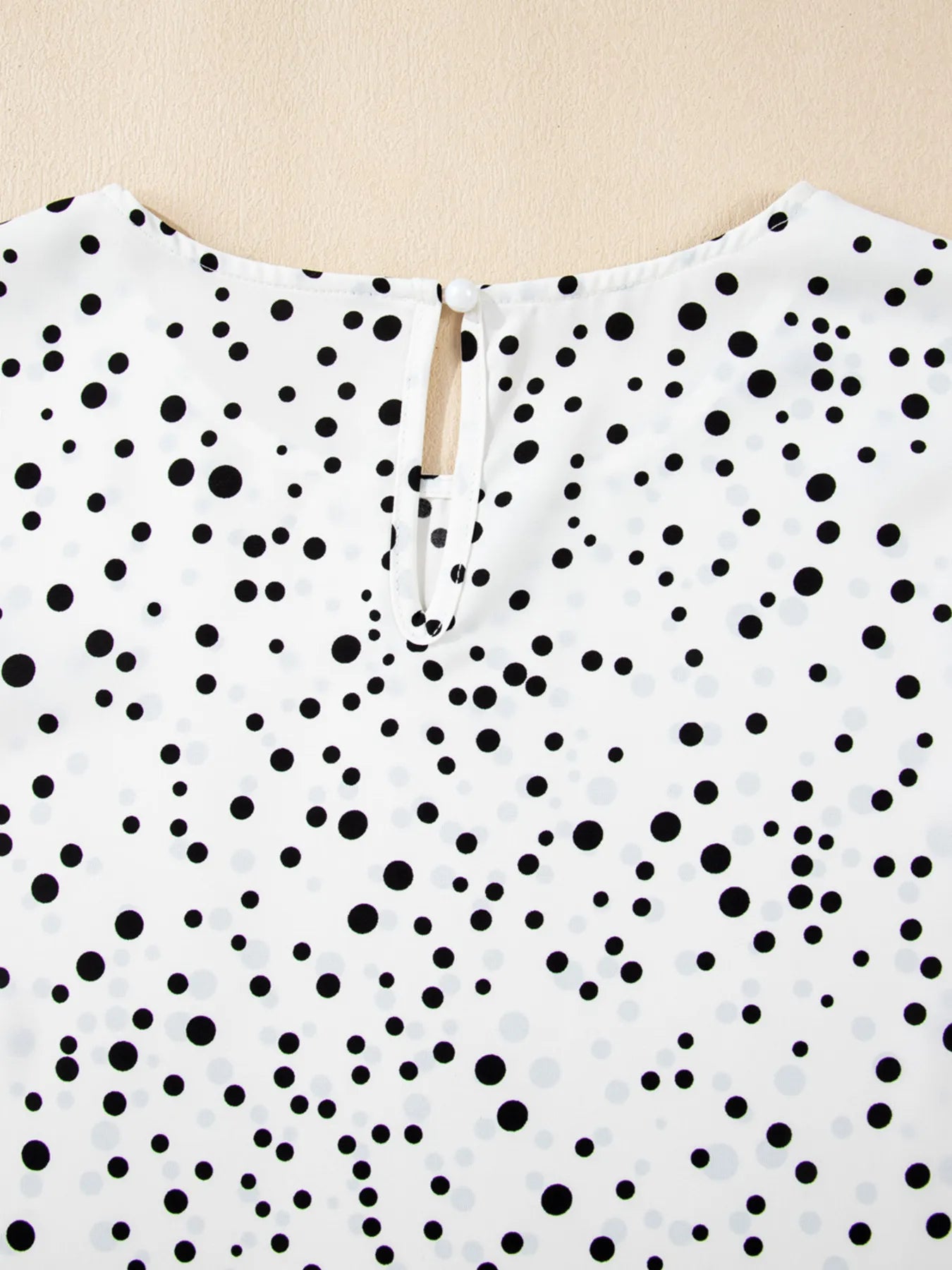 Women's Blouse Polka Dot White Layered Ruffled Short Sleeve Top ff1cffd60a1040d4a2c4484f8dba4a21-Max-Origin Trendsi