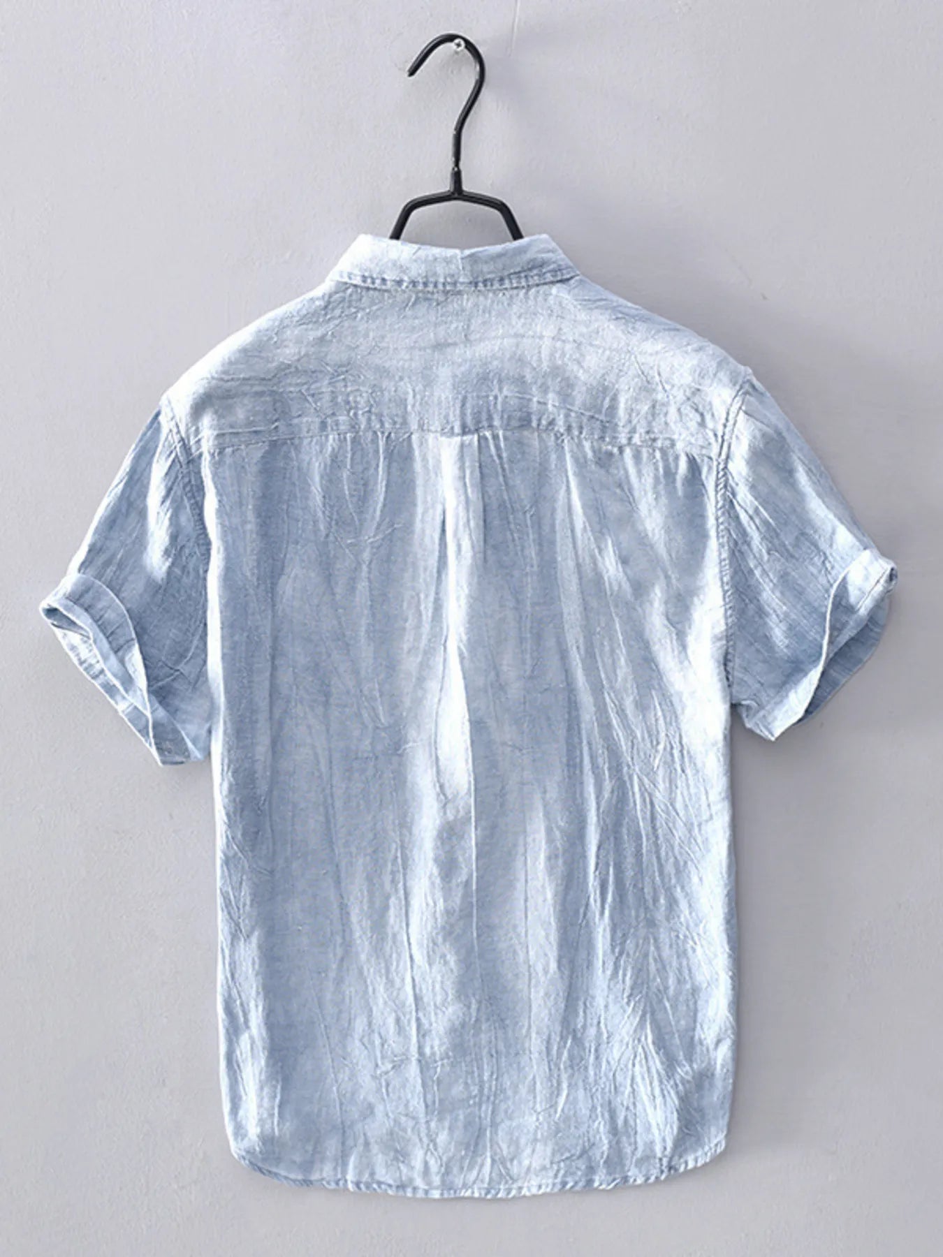 Men's Shirt Lightweight Flax Button Up Short Sleeve Top ff57d35772a3465e86353a7c89987f00-Max-Origin Trendsi