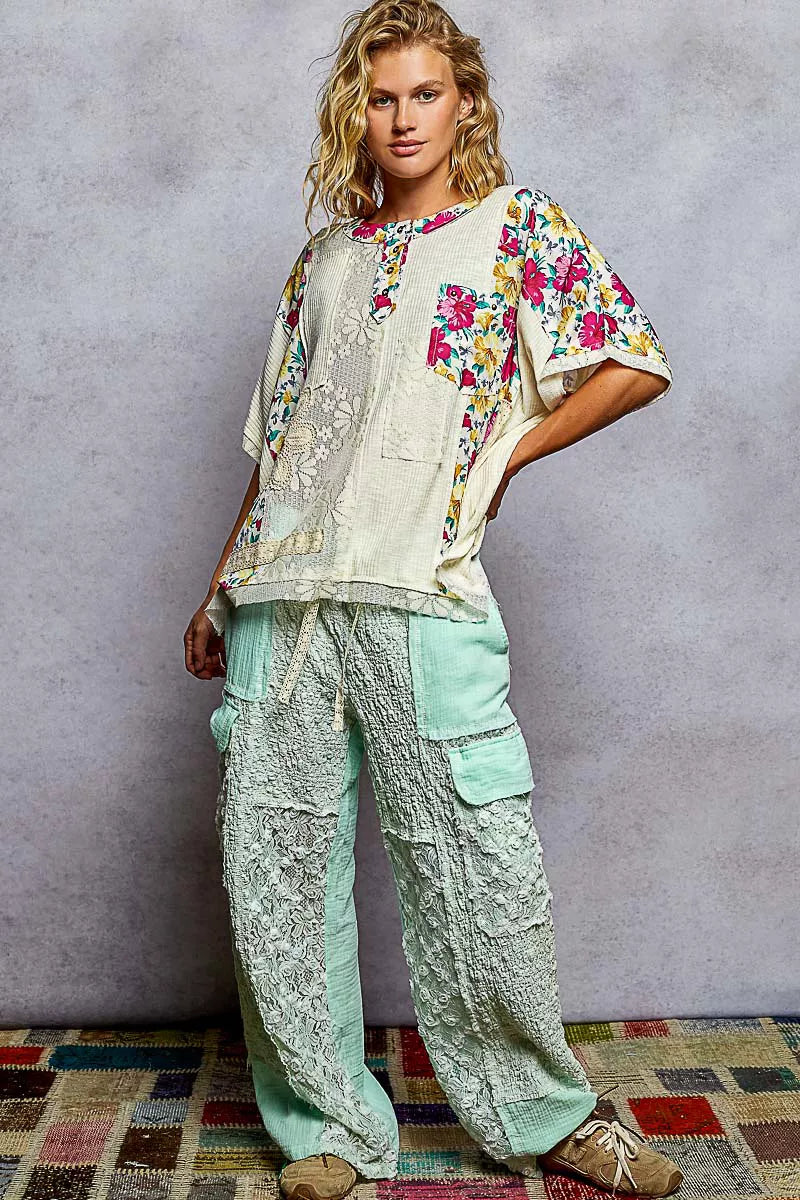 POL Womens T-shirt Lace Round Neck Short Sleeve Floral Pattern Top ff5d2856-0a2c-4d27-8382-f6a8082bb2bb-Max-Origin Trendsi