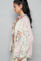 POL Shirt Blush Pink Lace Long Sleeve with Floral and Striped Pattern Top ff74e1c4-f7d2-46cc-a049-a8a7537183f7-Max-Origin Trendsi