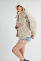Aemi + Co Corduroy Sherpa Jacket Fake Two Pieces Turtleneck with Pockets ffdf7069-d473-4176-9047-892ff37b63b7-Max Trendsi