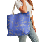 HD ACCESSORIES Tote Bag Gold Foil Whale Large Casual Beach Canvas Hadbags
