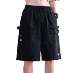 Men's Plus Size Casual Cargo Shorts with Drawstring Waist and Multiple Pockets