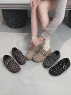 Zapatillas Planas Sin Cordones con Hebleta Retro y Motivo de Lunares para Mujer