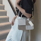Women's Mini Crossbody Bag Two-Tone Flap PU Leather Casual Fashion Purses