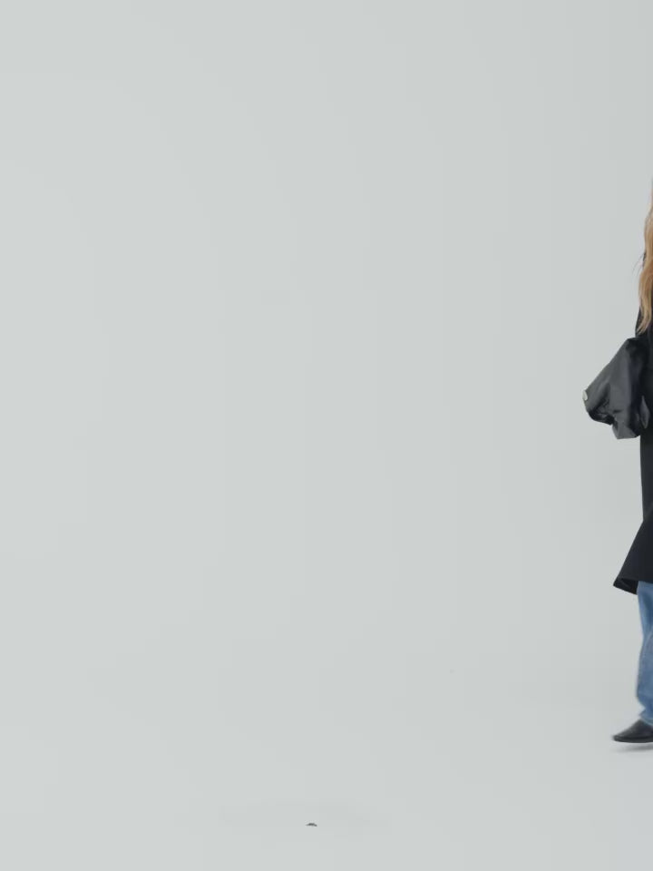 Women's 100% Wool Double-Breasted Overcoat – Turn-Down Lapel, Mid-Long, Wide Waist