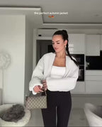 Women’s Cropped Sports Jacket Zip-Up Long Sleeve