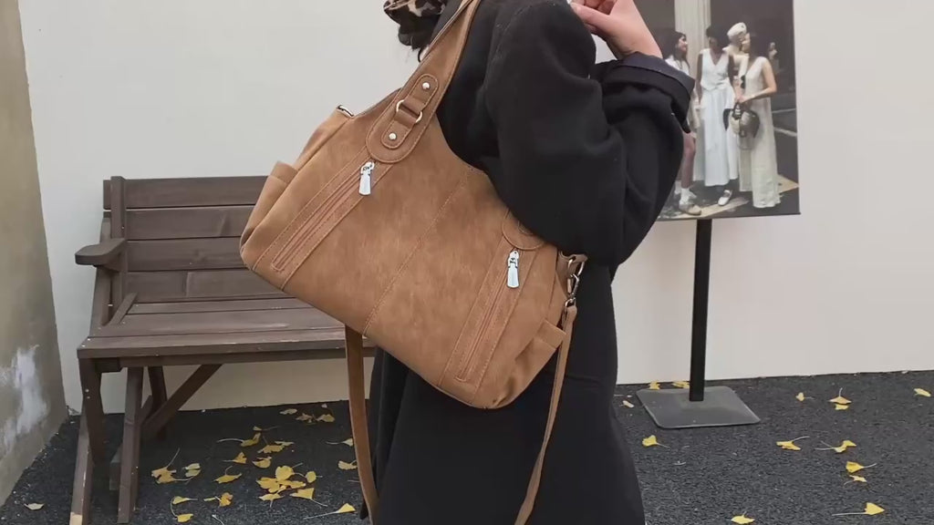 Women's Soft Faux Leather Hobo Shoulder Bag