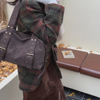 Women's Shoulder Bag Vintage Baguette-Shape PU Leather Zipper Crossbody Bag with Phone Pocket