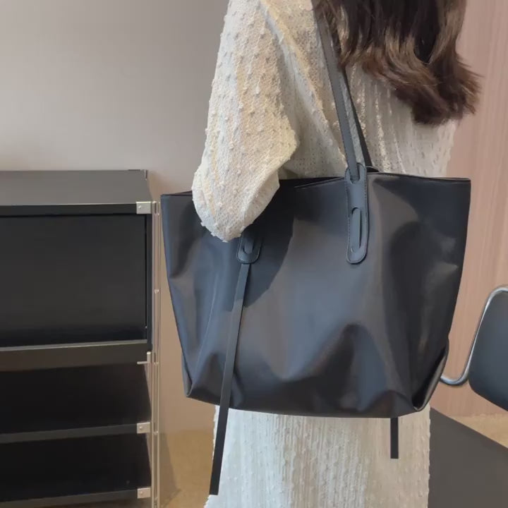 Women Large Capacity Tote Bag Casual Oxford Soft Shoulder Shopper Handbag Fashion