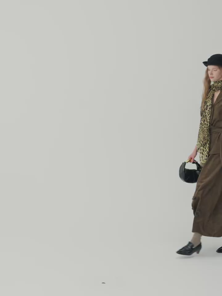 Women's Faux Suede Tie-Waist Shirt & A-Line Skirt Two-Piece Set – Retro Office