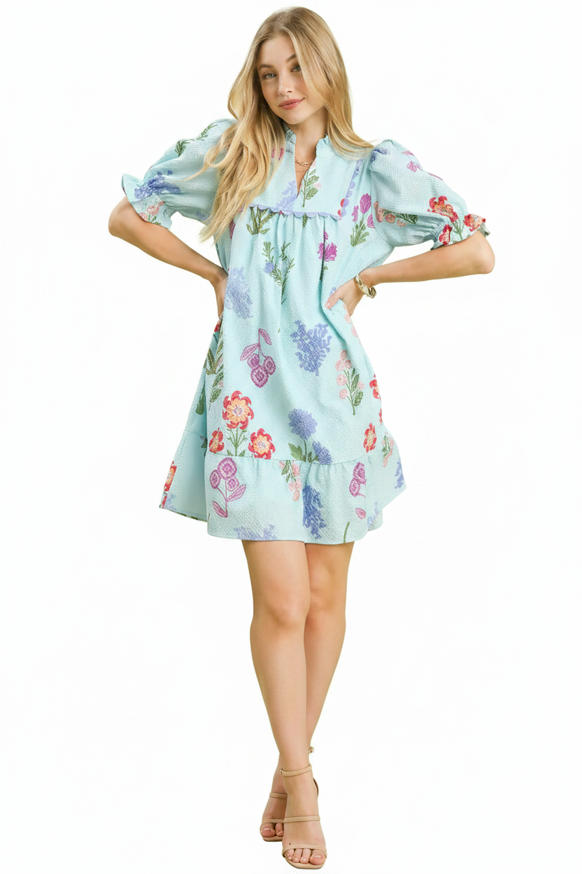 Umgee Seafoam Dress - White Background